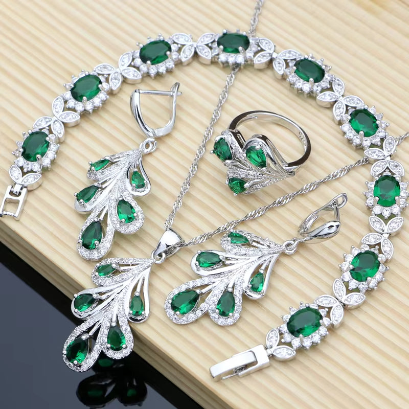 Blue Sapphire Crystal Jewelry Set