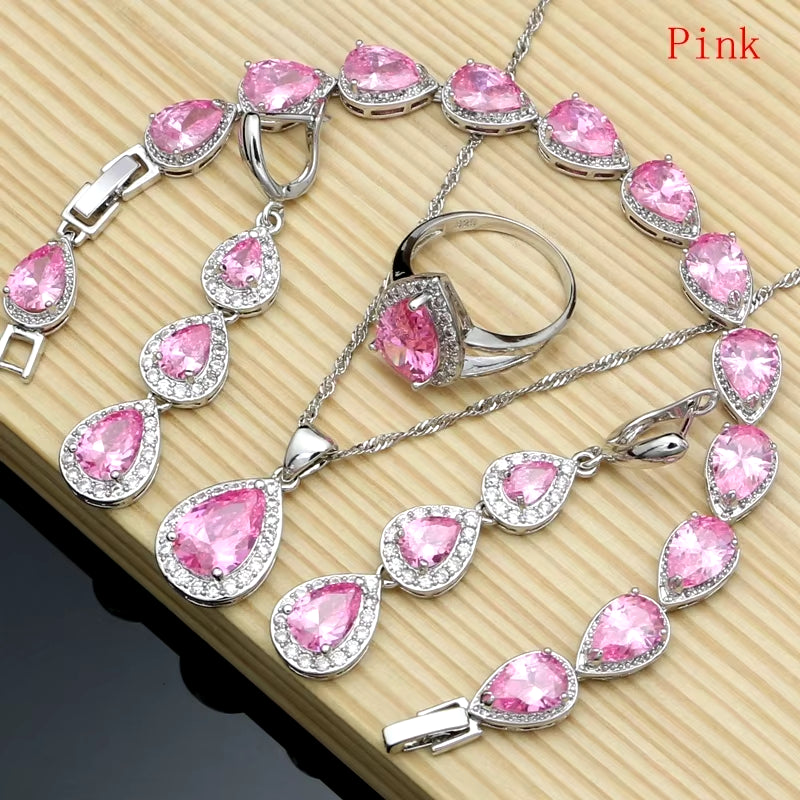 Water Drop Silver Jewelry Set