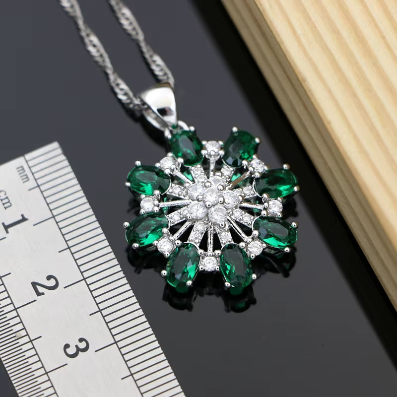 Green Zircon Jewelry Set