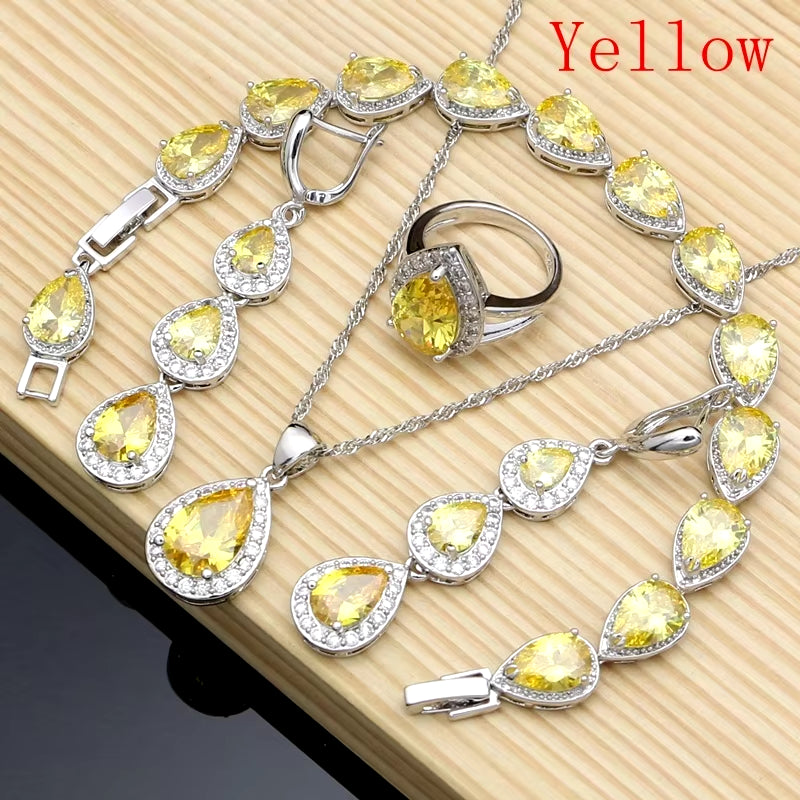 Water Drop Silver Jewelry Set