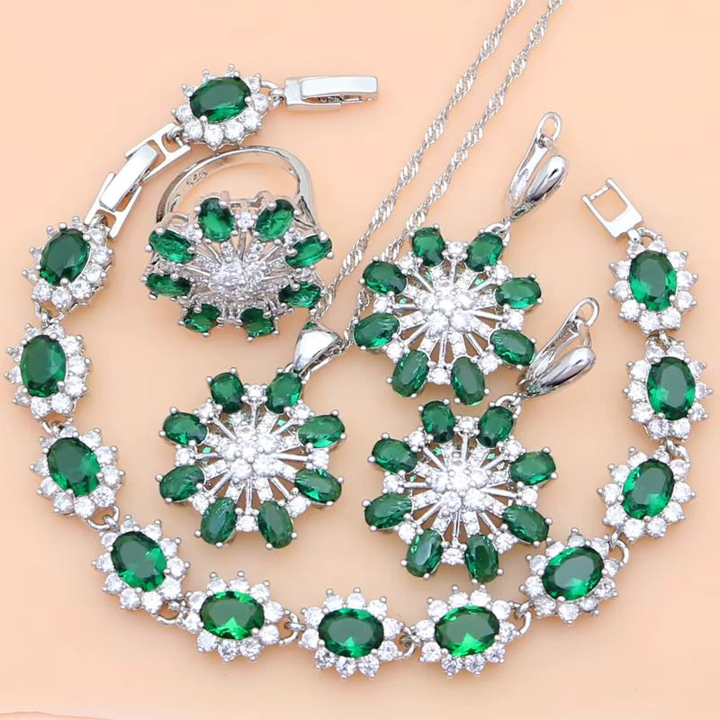 Green Zircon Jewelry Set