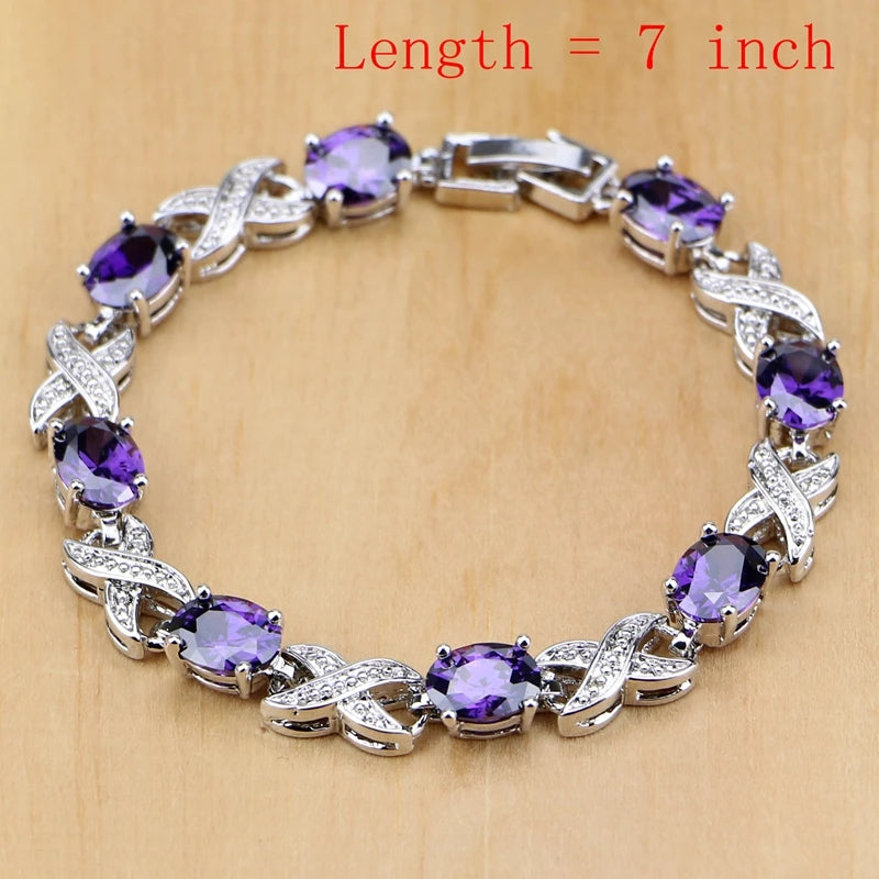 Purple Cubic Zirconia Jewelry Set