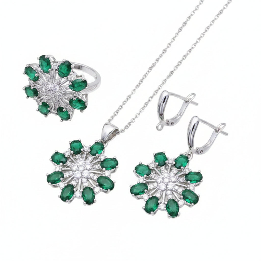Green Zircon Jewelry Set