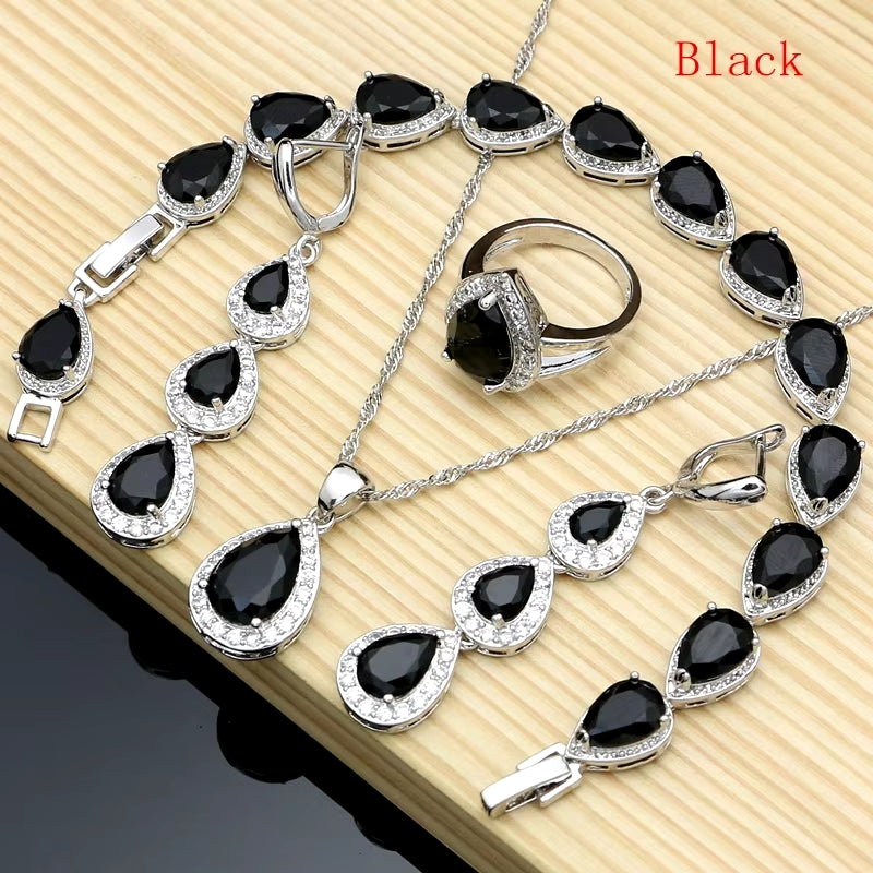 Water Drop Silver Jewelry Set