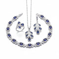 Blue Sapphire Crystal Jewelry Set