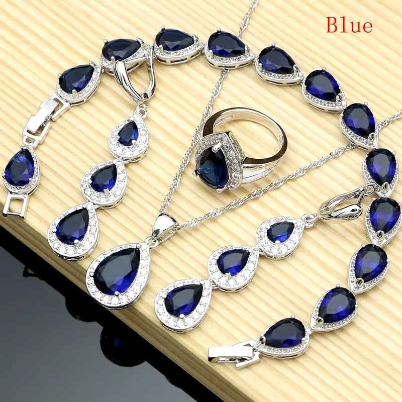 Water Drop Silver Jewelry Set