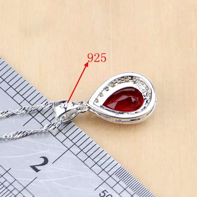 Water Drop Silver Jewelry Set