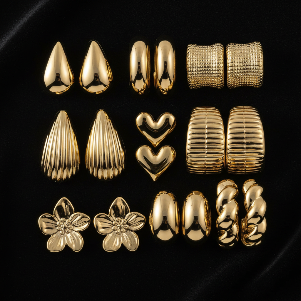 Chunky Gold Set - Dark Velvet