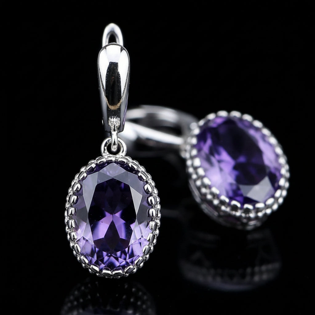 Purple Cubic Zirconia Jewelry Set
