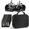 Travel Jewelry Organizer Case for Women, Jewelry Bags for Traveling, Jewelry Binder with 36 Pcs Clear Zipper Velvet Pouches for Necklace, Earrings, Rings, Bracelet, Watch Organizer (Black)
